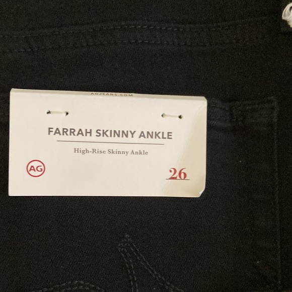 AG Women’s Soft Jean- The Farrah High Rise Skinny Ankle Black size 26 regular - Picture 4 of 9